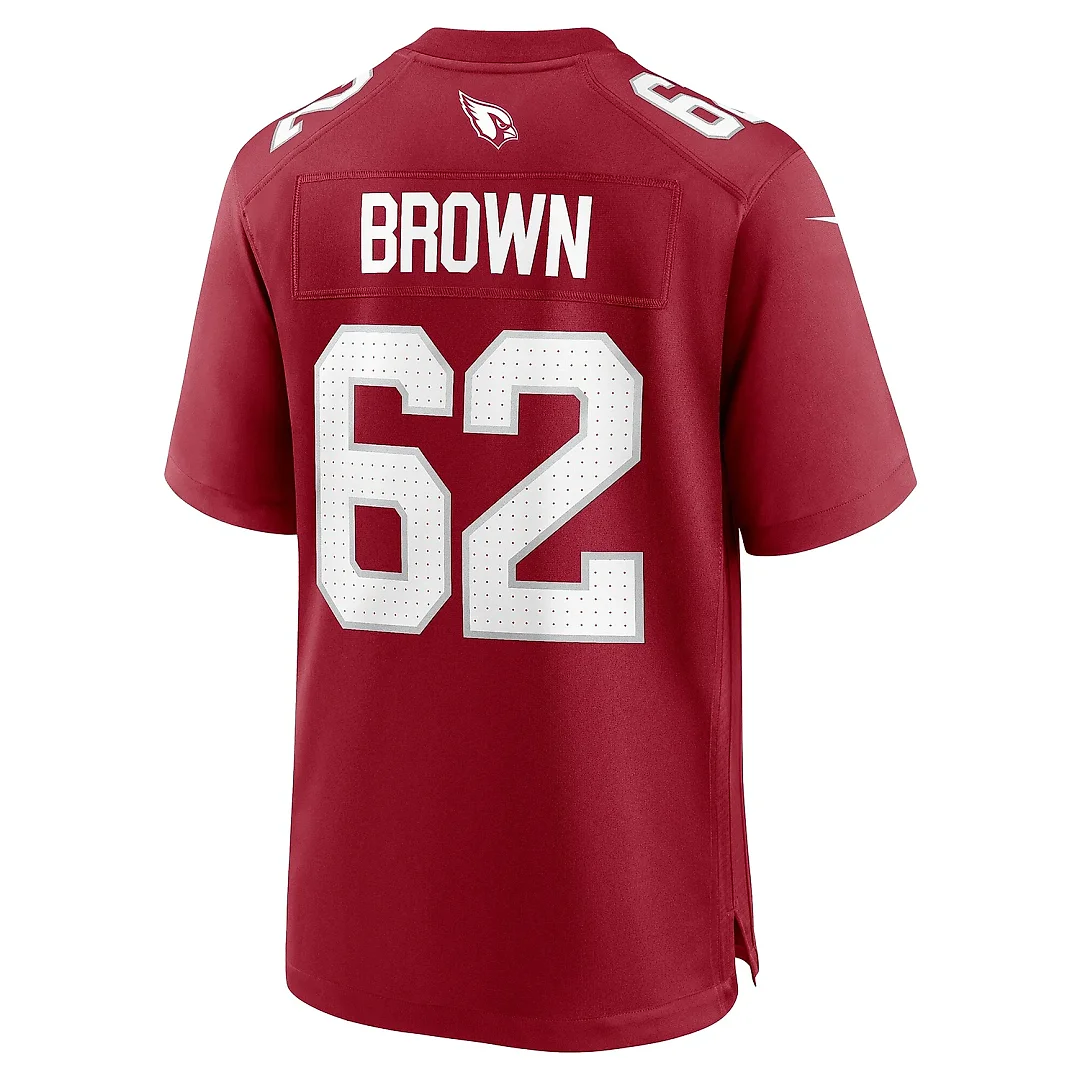 Zennovawear Men's Arizona Cardinals Evan Brown Cardinal Team Game Jersey