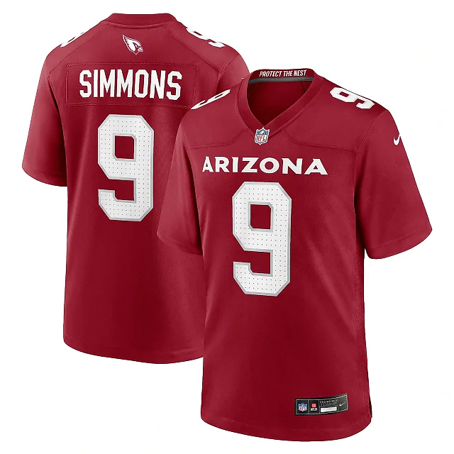 Zennovawear Men's Arizona Cardinals Isaiah Simmons Cardinal Game Player Jersey