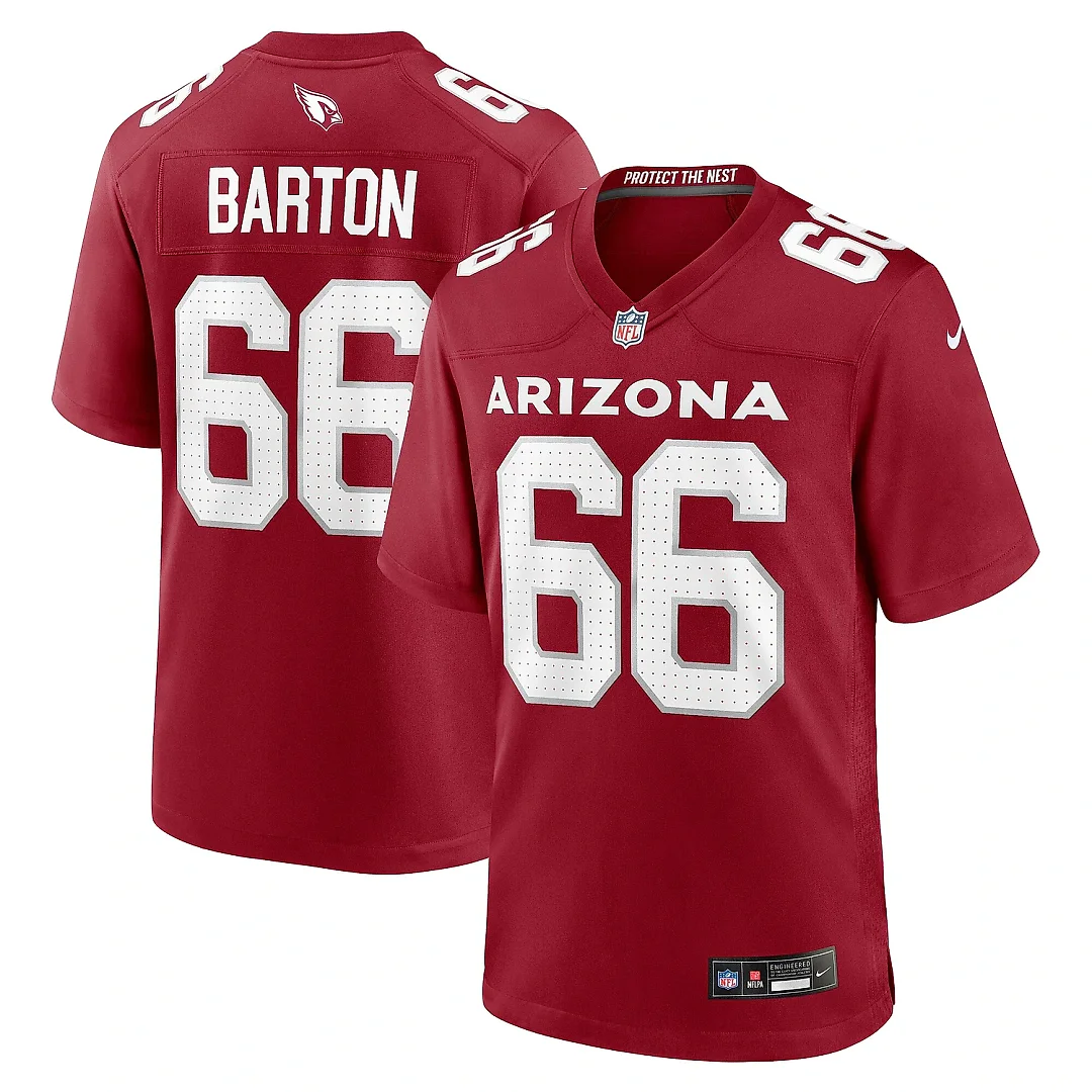 Zennovawear Men's Arizona Cardinals Jackson Barton Cardinal Team Game Jersey