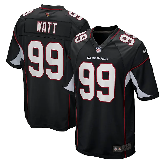 Zennovawear Men's Arizona Cardinals J.J. Watt Black Alternate Game Jersey