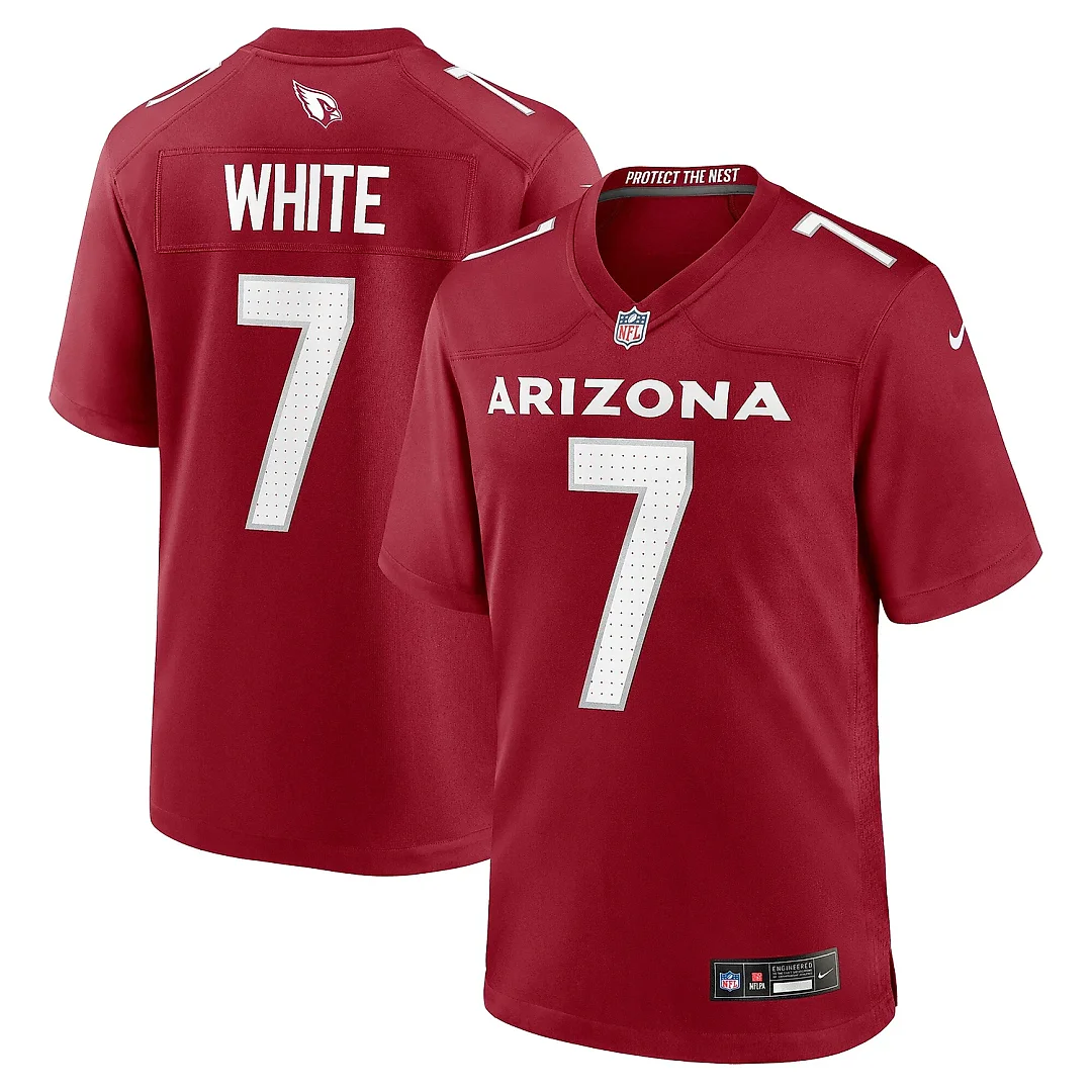 Zennovawear Men's Arizona Cardinals Kyzir White Cardinal Team Game Jersey