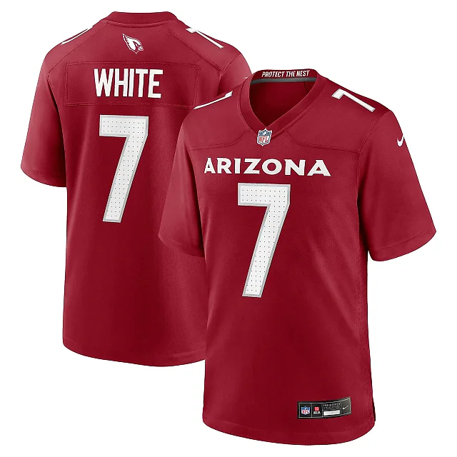 Zennovawear Men's Arizona Cardinals Kyzir White Cardinal Team Game Jersey