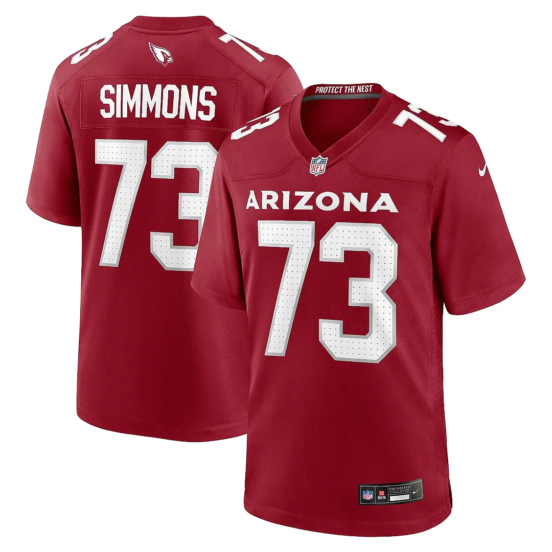 Zennovawear Men's Arizona Cardinals Lachavious Simmons Cardinal Team Game Jersey