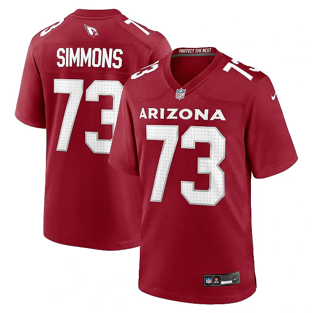 Zennovawear Men's Arizona Cardinals Lachavious Simmons Cardinal Team Game Jersey