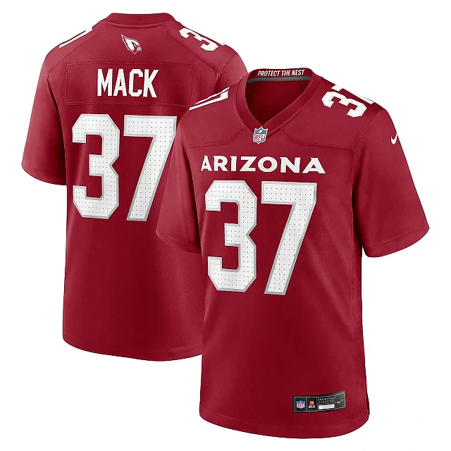Zennovawear Men's Arizona Cardinals Marlon Mack Cardinal Team Game Jersey