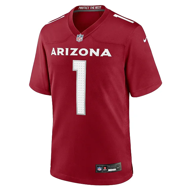 Zennovawear Men's Arizona Cardinals Number 1 Dad Cardinal Game Jersey