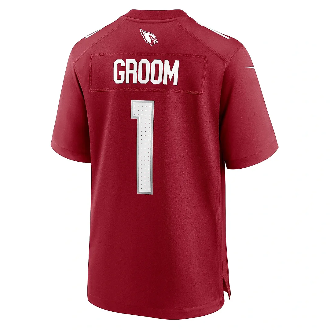 Zennovawear Men's Arizona Cardinals Number 1 Groom Cardinal Game Jersey