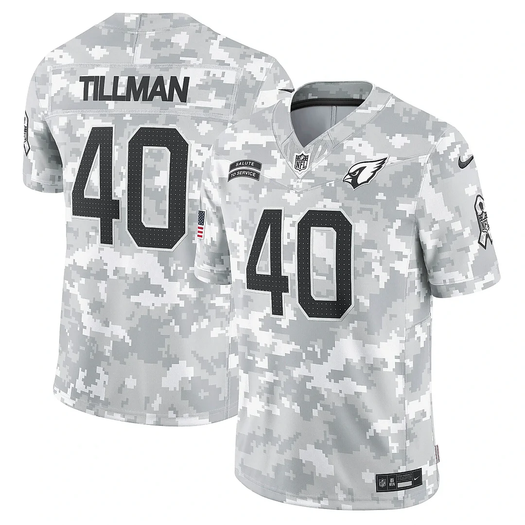 Zennovawear Men's Arizona Cardinals Pat Tillman Arctic Camo 2024 Salute to Service Retired Player Limited Jersey
