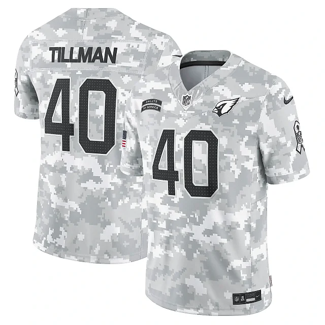 Zennovawear Men's Arizona Cardinals Pat Tillman Arctic Camo 2024 Salute to Service Retired Player Limited Jersey