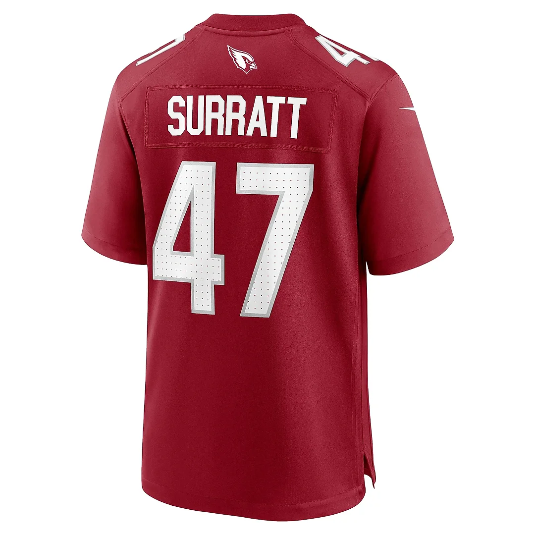 Zennovawear Men's Arizona Cardinals Sage Surratt Cardinal Team Game Jersey