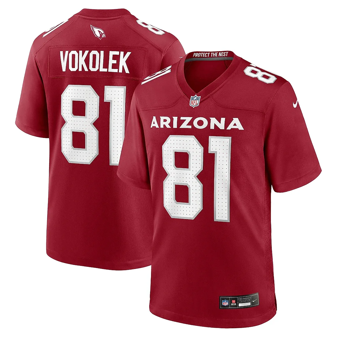 Zennovawear Men's Arizona Cardinals Travis Vokolek Cardinal Team Game Jersey