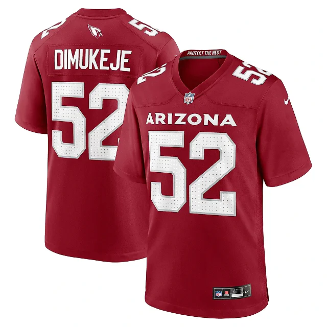 Zennovawear Men's Arizona Cardinals Victor Dimukeje Cardinal Team Game Jersey
