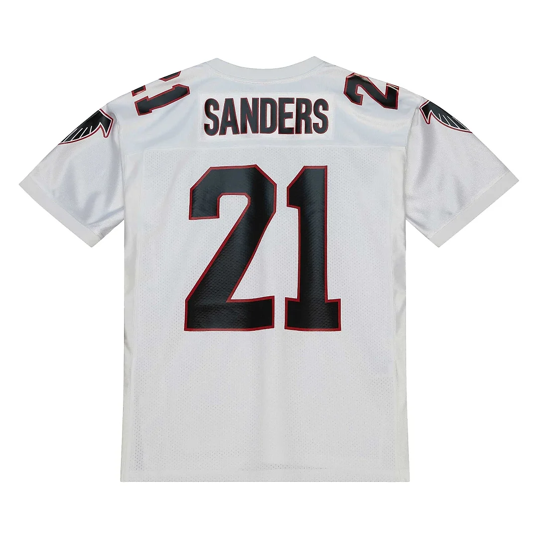 Zennovawear Men's Atlanta Falcons 1991 Deion Sanders Mitchell & Ness White Throwback Retired Player Jersey