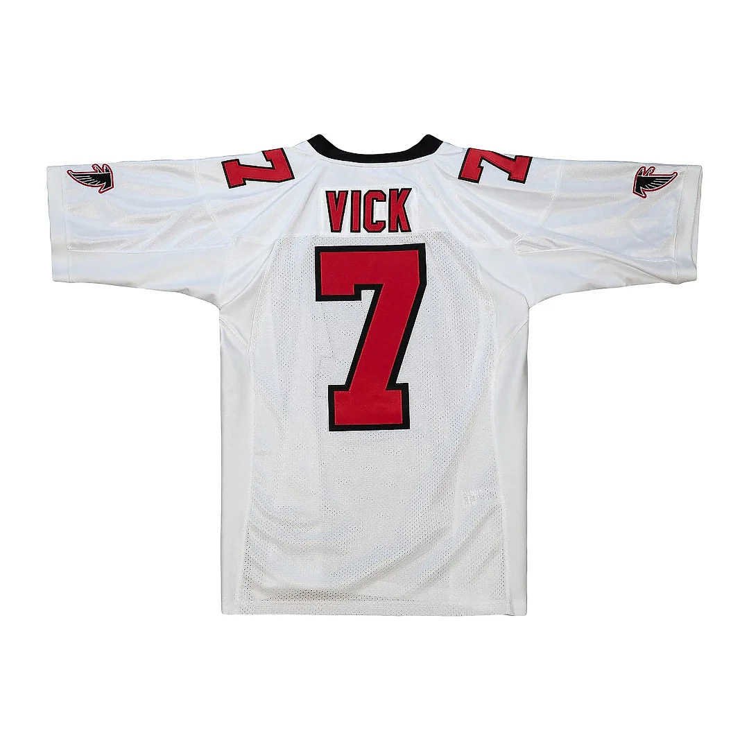 Zennovawear Men's Atlanta Falcons 2001 Michael Vick Mitchell & Ness White Throwback Retired Player Jersey