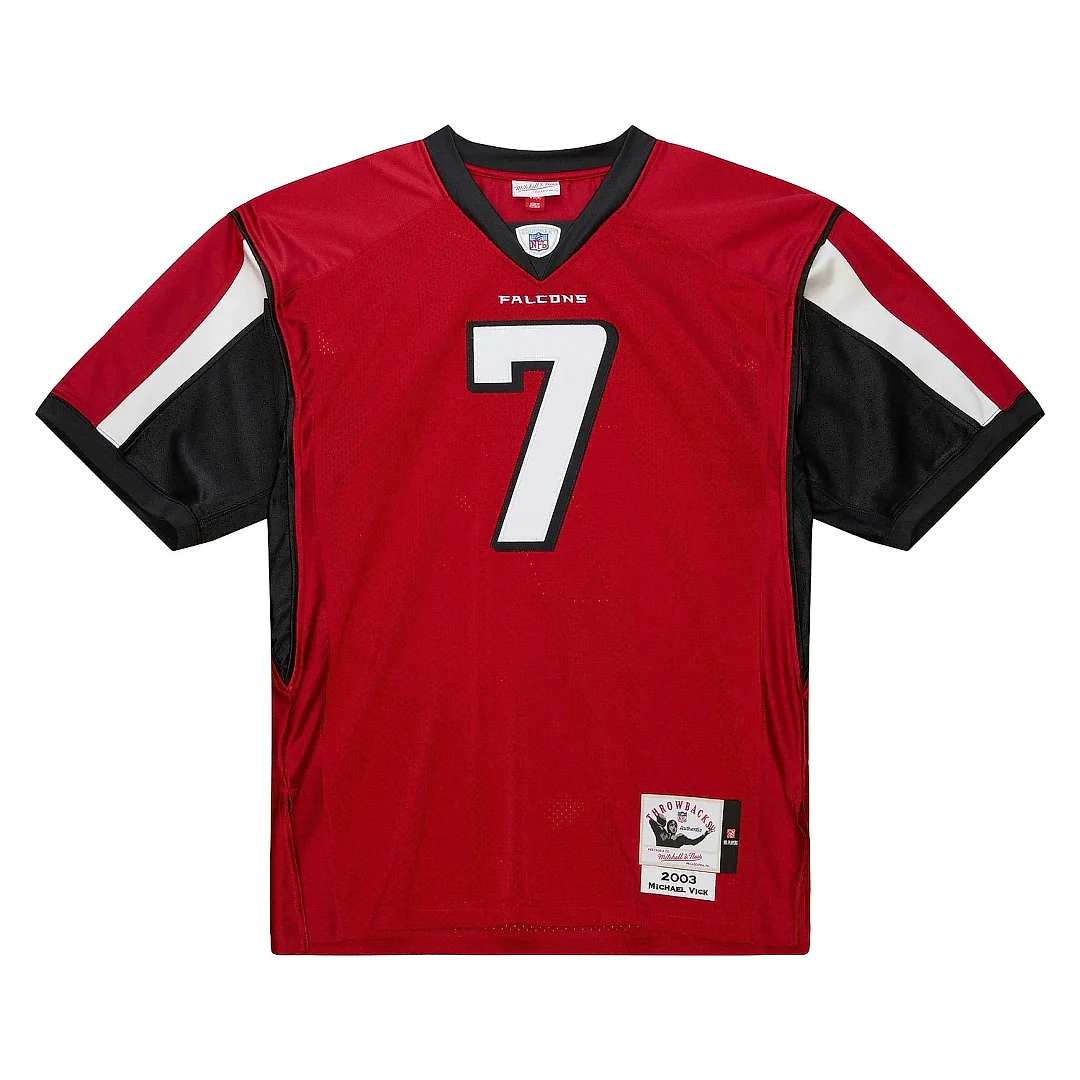 Zennovawear Men's Atlanta Falcons 2003 Michael Vick Mitchell & Ness Red Throwback Retired Player Jersey