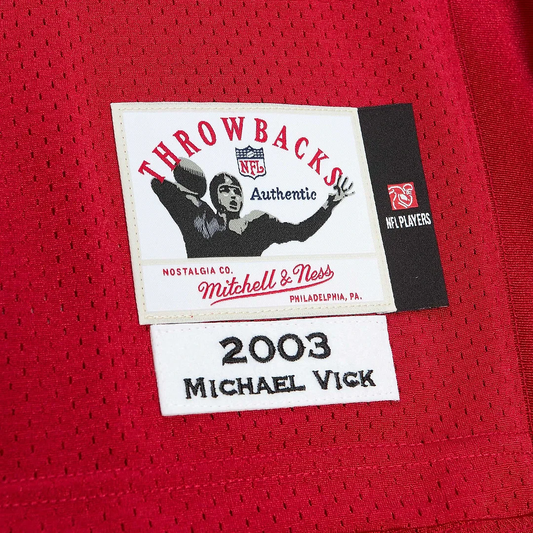 Zennovawear Men's Atlanta Falcons 2003 Michael Vick Mitchell & Ness Red Throwback Retired Player Jersey