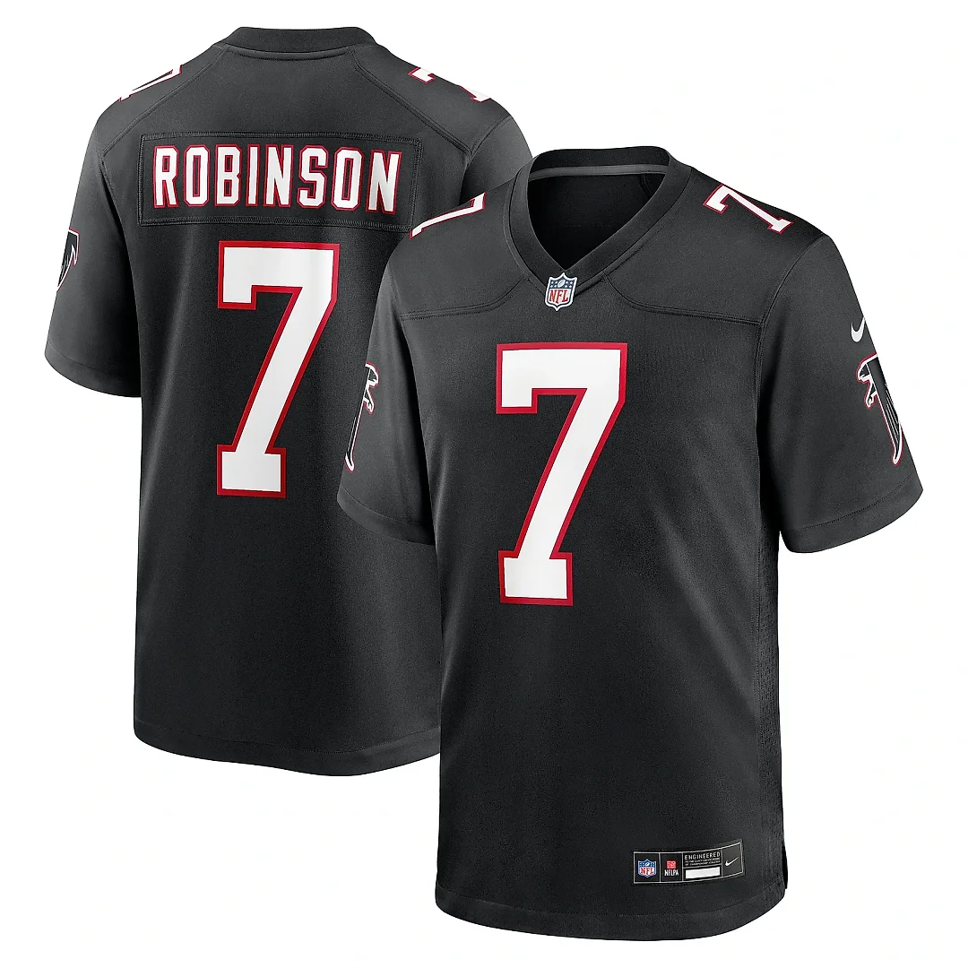 Zennovawear Men's Atlanta Falcons Bijan Robinson Black Throwback Game Jersey