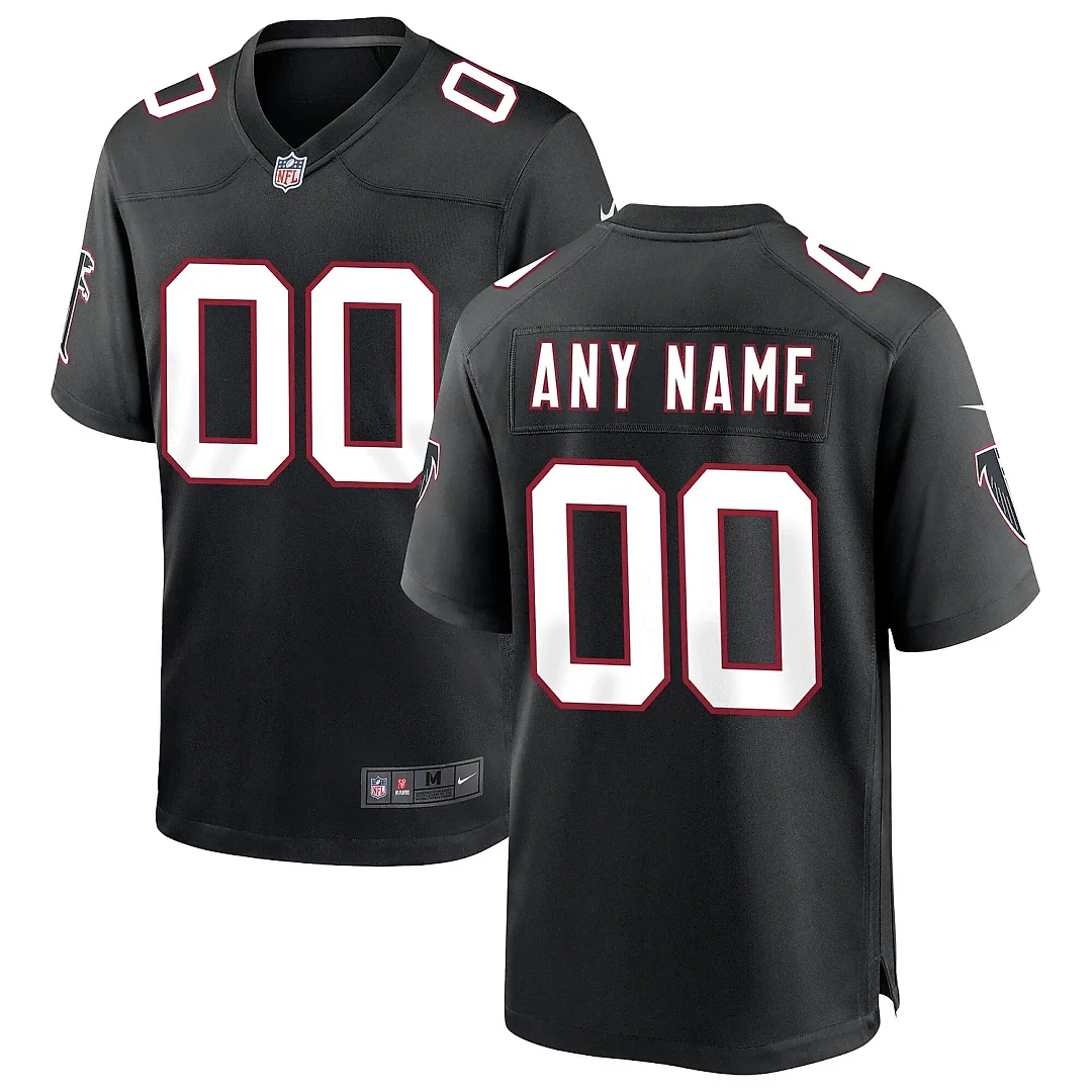 Zennovawear Men's Atlanta Falcons Black Throwback Custom Game Jersey