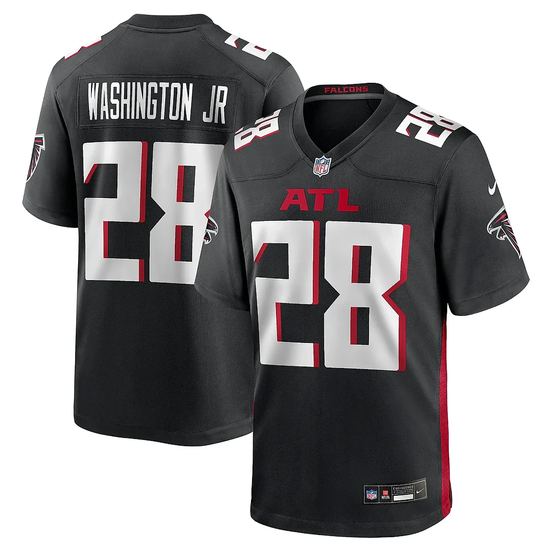 Zennovawear Men's Atlanta Falcons Carlos Washington Jr. Black Team Game Jersey
