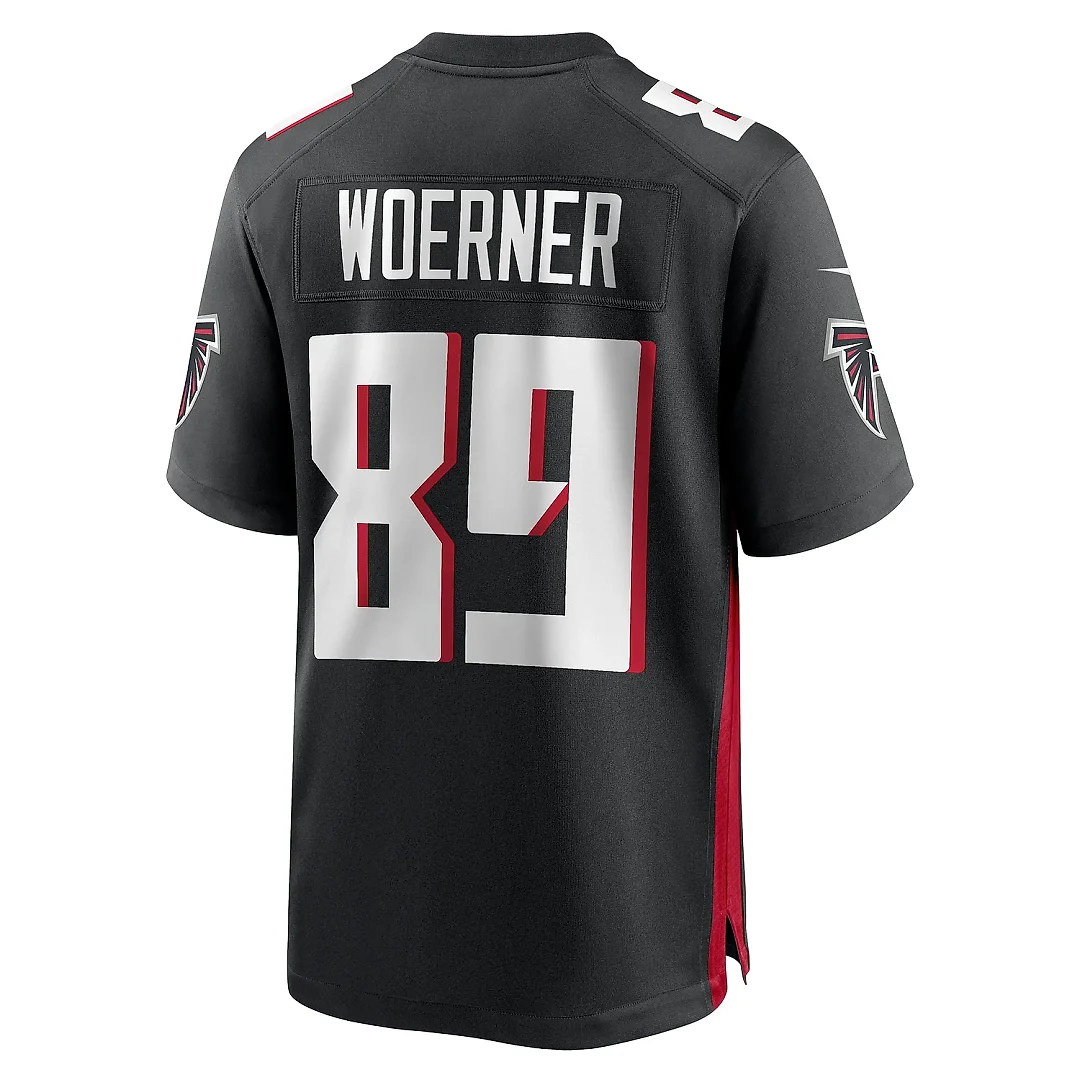 Zennovawear Men's Atlanta Falcons Charlie Woerner Black Game Jersey