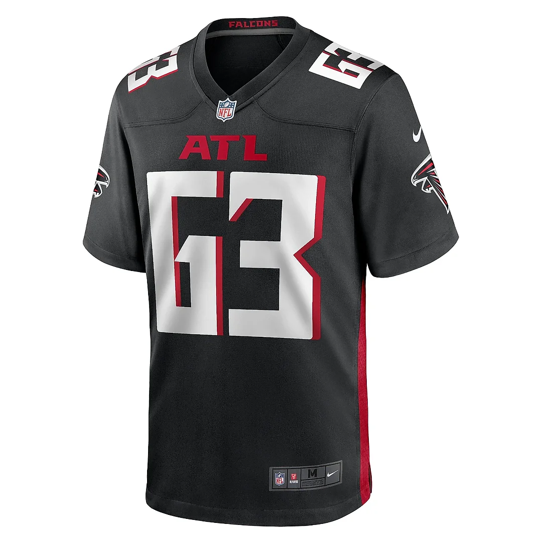 Zennovawear Men's Atlanta Falcons Chris Lindstrom Black Team Game Jersey