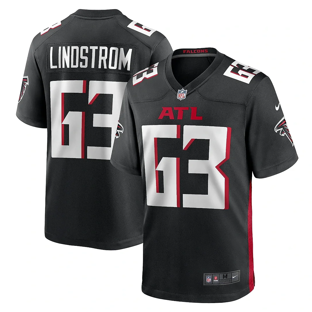 Zennovawear Men's Atlanta Falcons Chris Lindstrom Black Team Game Jersey