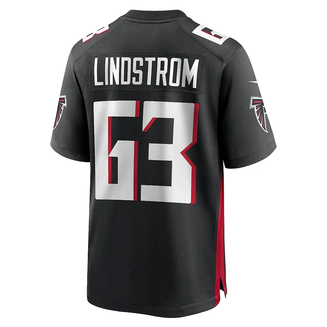 Zennovawear Men's Atlanta Falcons Chris Lindstrom Black Team Game Jersey