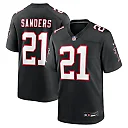Zennovawear Men's Atlanta Falcons Deion Sanders Black Alternate Retired Player Game Jersey