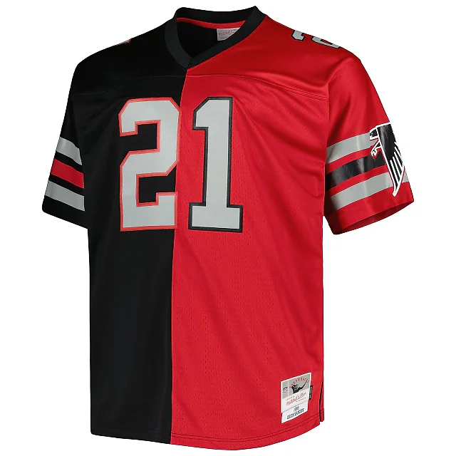 Zennovawear Men's Atlanta Falcons Deion Sanders Mitchell & Ness Black/Red Big & Tall Split Legacy Retired Player Jersey