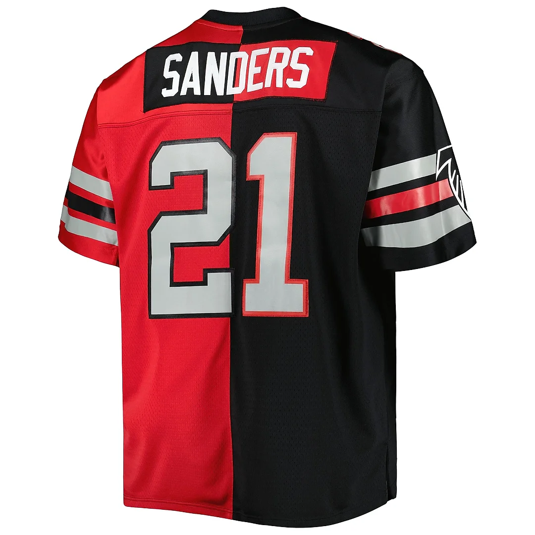 Zennovawear Men's Atlanta Falcons Deion Sanders Mitchell & Ness Black/Red Big & Tall Split Legacy Retired Player Jersey