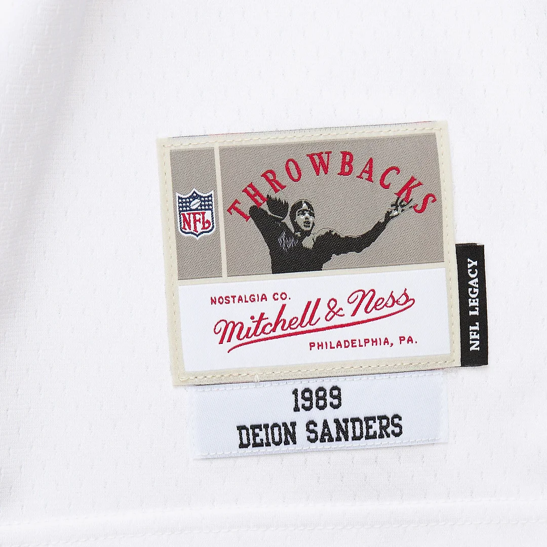 Zennovawear Men's Atlanta Falcons Deion Sanders Mitchell & Ness White 1989 Legacy Jersey