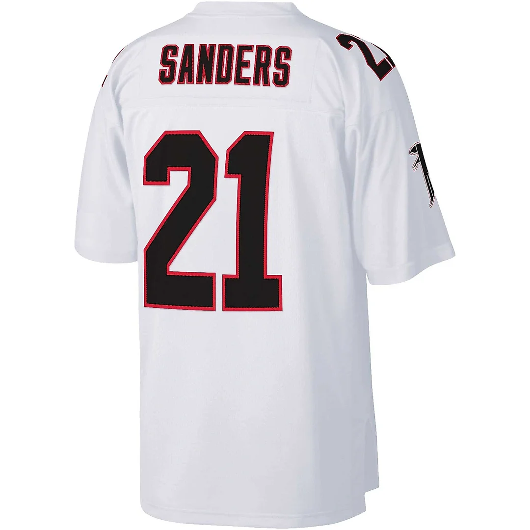 Zennovawear Men's Atlanta Falcons Deion Sanders Mitchell & Ness White Big & Tall 1992 Retired Player Jersey