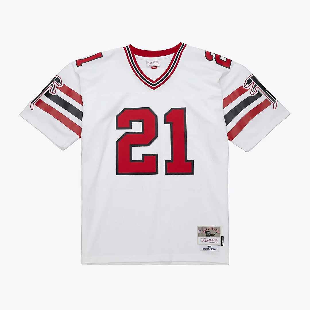 Zennovawear Men's Atlanta Falcons Deion Sanders Mitchell & Ness White 1989 Legacy Jersey
