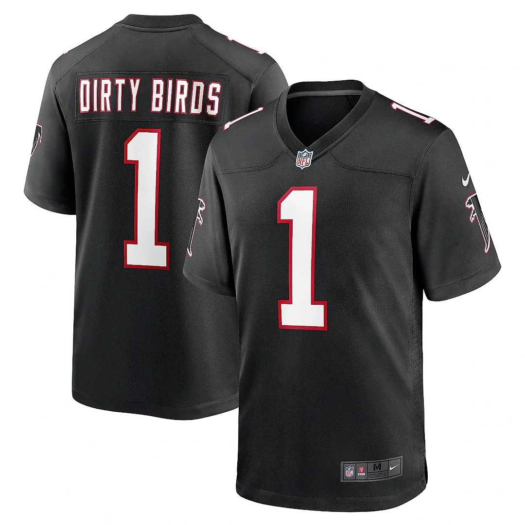 Zennovawear Men's Atlanta Falcons Dirty Birds Black Throwback Game Jersey