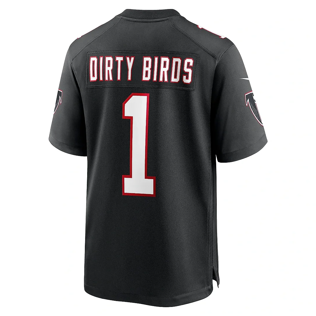 Zennovawear Men's Atlanta Falcons Dirty Birds Black Throwback Game Jersey