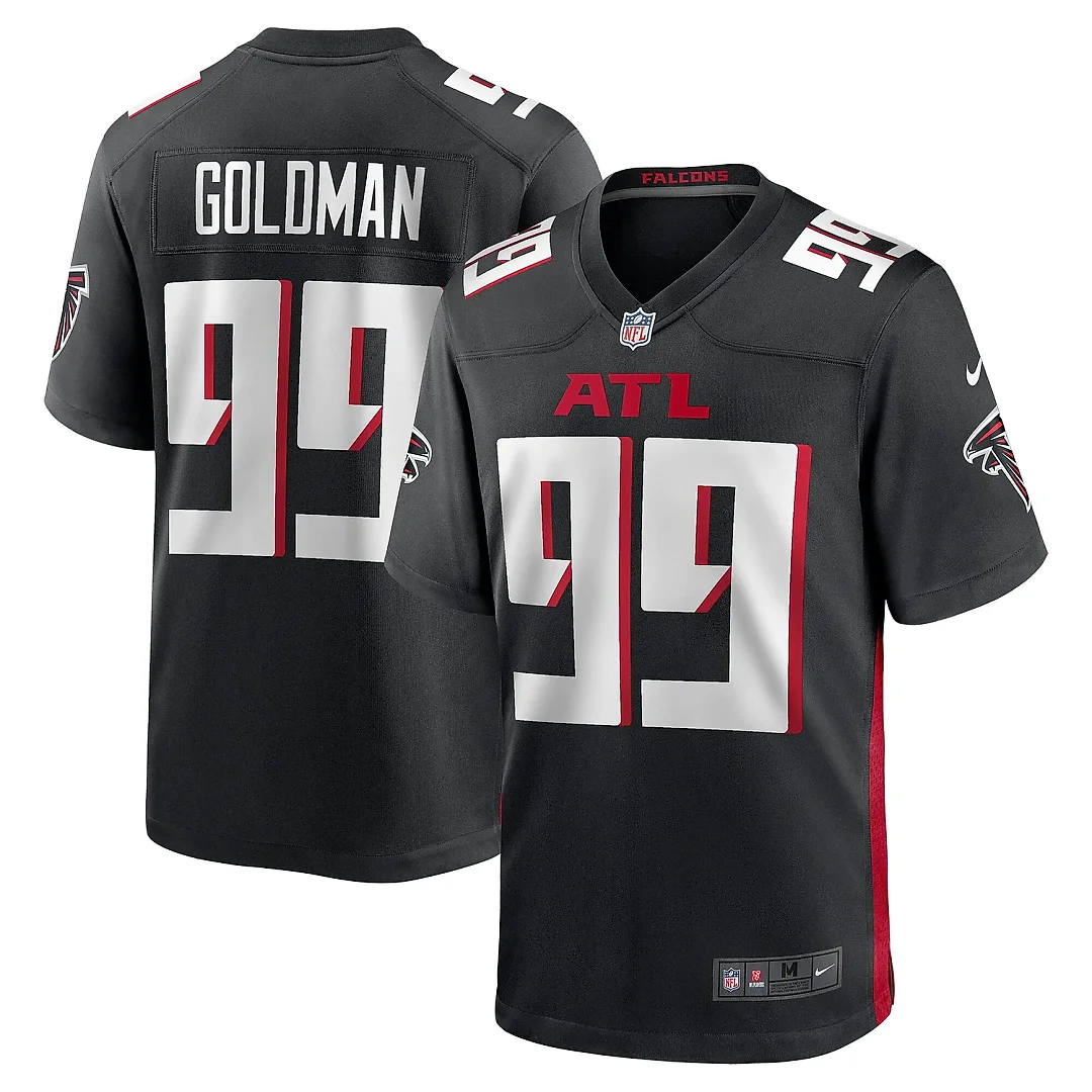 Zennovawear Men's Atlanta Falcons Eddie Goldman Black Team Game Jersey