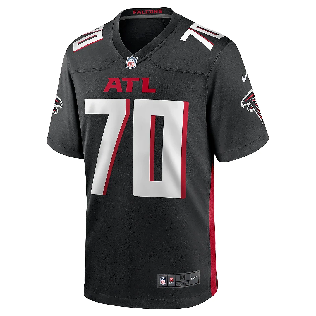 Zennovawear Men's Atlanta Falcons Jake Matthews Black Game Jersey
