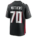 Zennovawear Men's Atlanta Falcons Jake Matthews Black Game Jersey