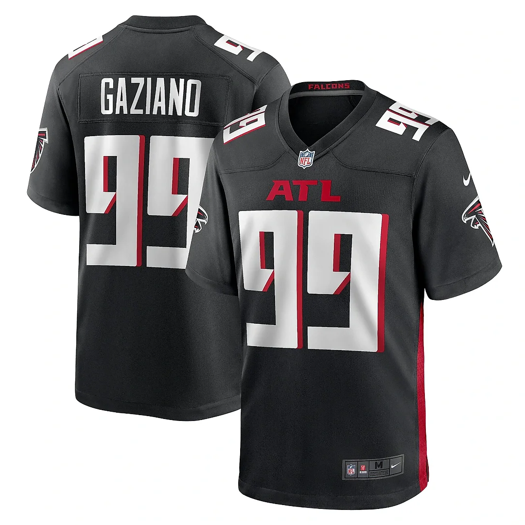 Zennovawear Men's Atlanta Falcons Joe Gaziano Black Team Game Jersey