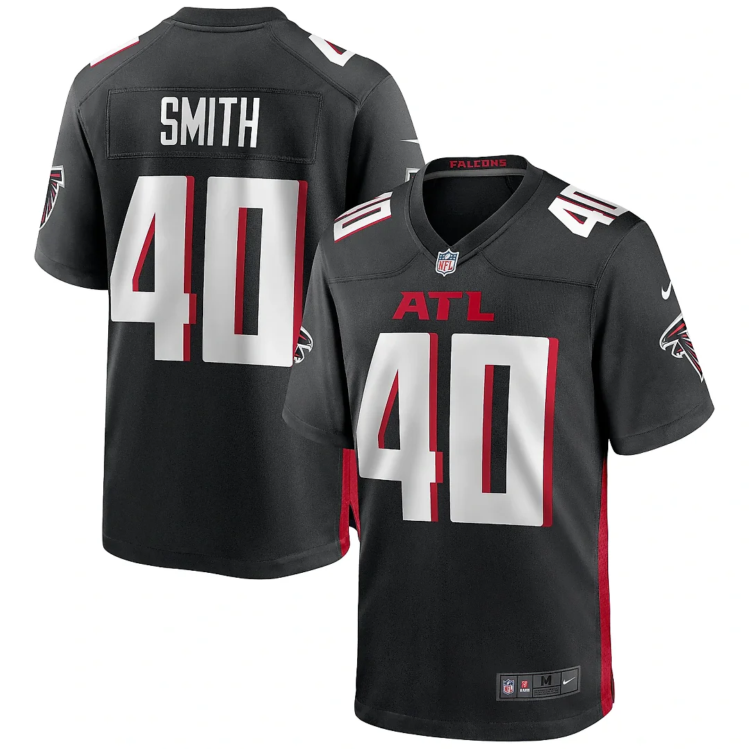 Zennovawear Men's Atlanta Falcons Keith Smith Black Game Jersey