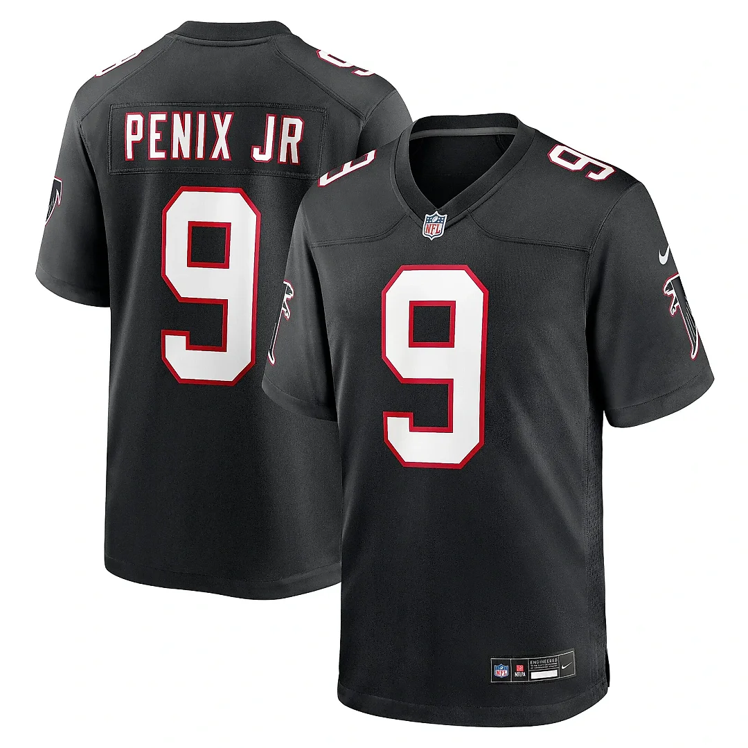Zennovawear Men's Atlanta Falcons Michael Penix Jr. Black Throwback Game Jersey