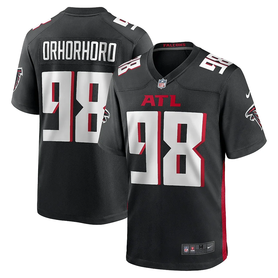 Zennovawear Men's Atlanta Falcons Ruke Orhorhoro Black Team Game Jersey
