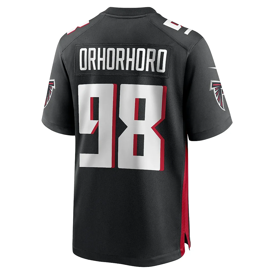 Zennovawear Men's Atlanta Falcons Ruke Orhorhoro Black Team Game Jersey