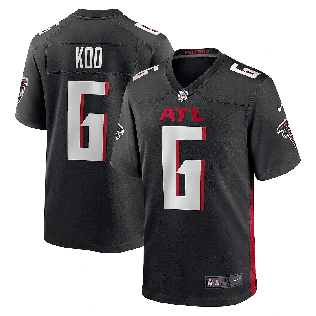 Zennovawear Men's Atlanta Falcons Younghoe Koo Black Team Game Jersey