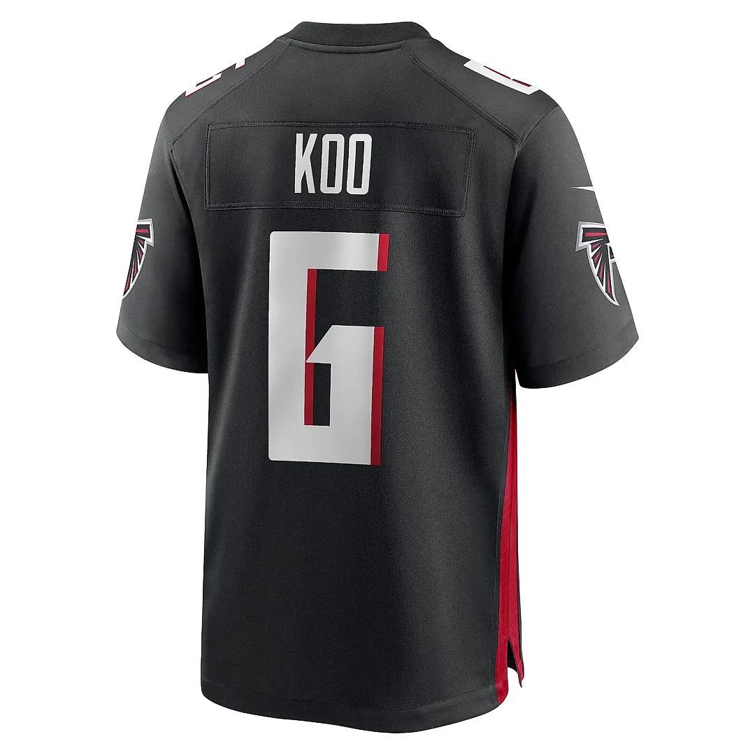 Zennovawear Men's Atlanta Falcons Younghoe Koo Black Team Game Jersey