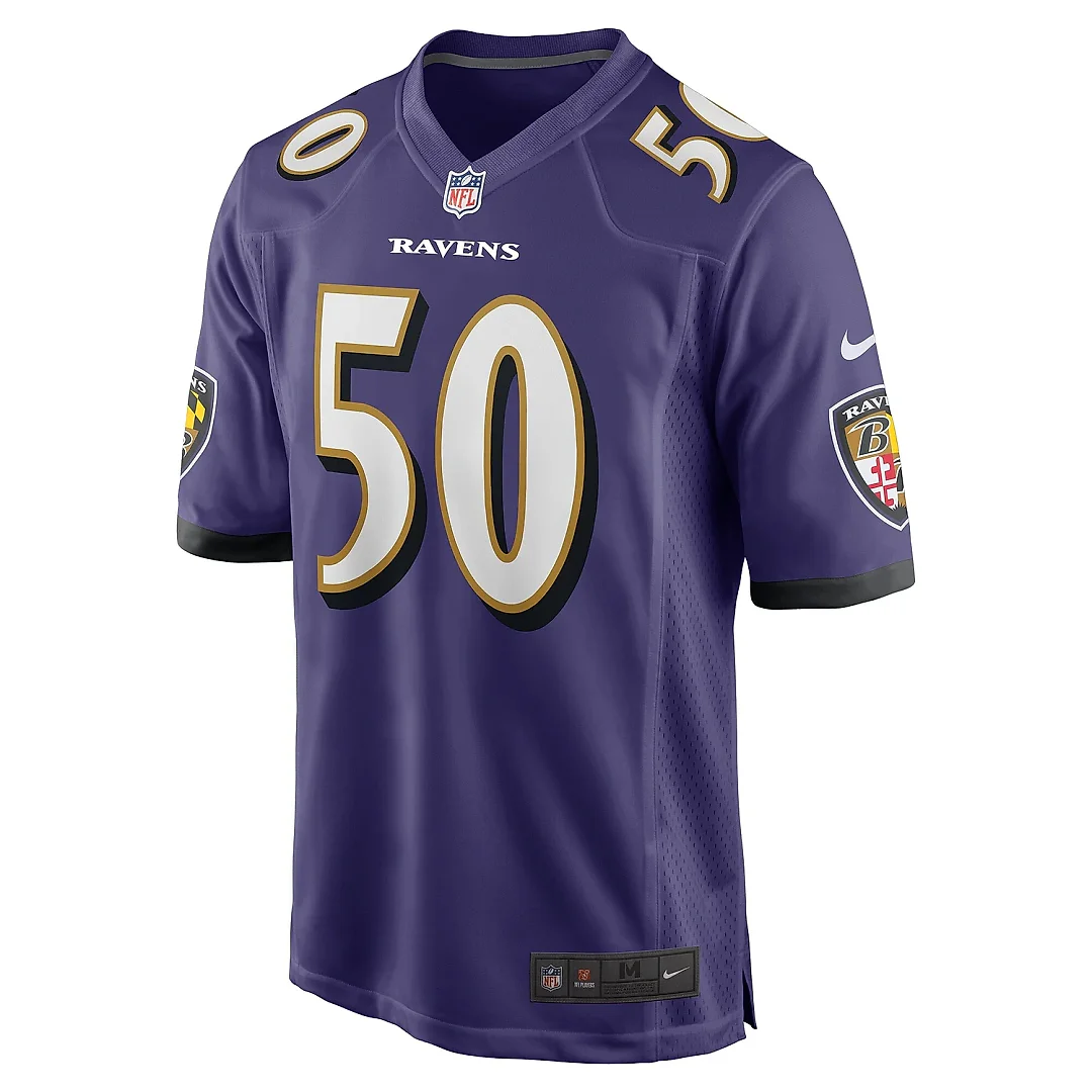 Zennovawear Men's Baltimore Ravens Adisa Isaac Purple Team Game Jersey