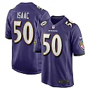 Zennovawear Men's Baltimore Ravens Adisa Isaac Purple Team Game Jersey