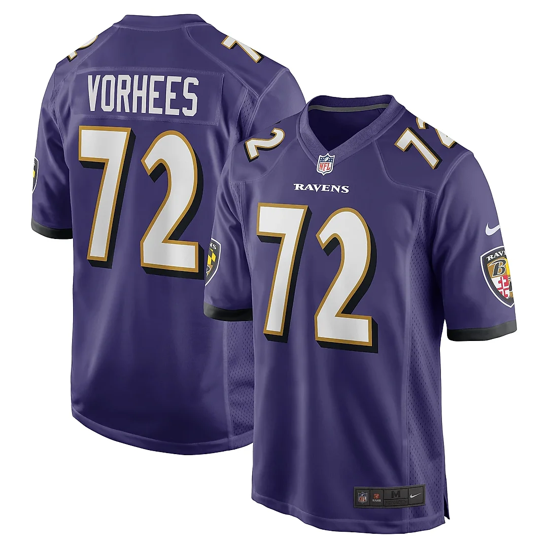 Zennovawear Men's Baltimore Ravens Andrew Vorhees Purple Team Game Jersey