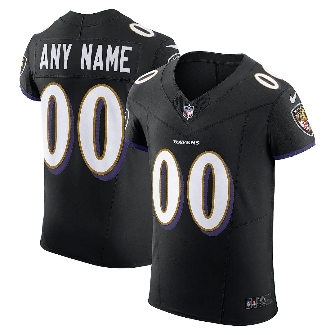 Zennovawear Men's Baltimore Ravens Black Vapor F.U.S.E. Elite Custom Jersey