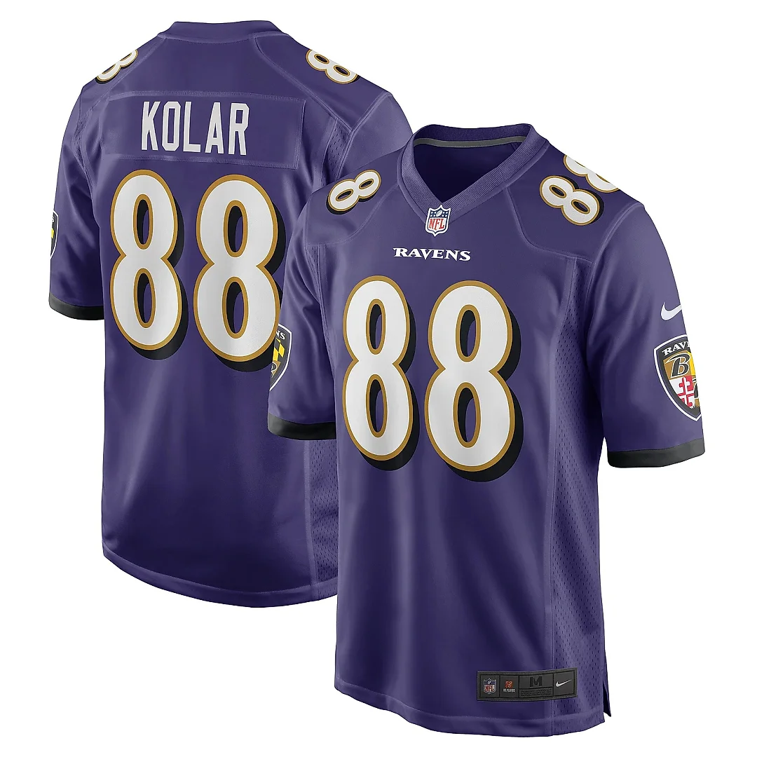 Zennovawear Men's Baltimore Ravens Charlie Kolar Purple Player Game Jersey